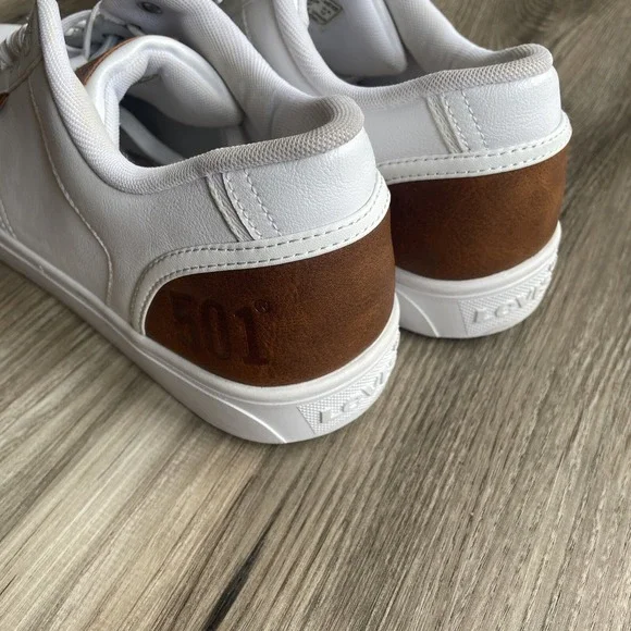 Levi's Sneakers Men's 13 White Casual Preppy Coastal Boat Leather Retro - Picture 5 of 8